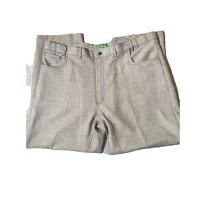 Haband Fit Forever Dress Pants Men 42L Gray Classic Business Casual Wide Leg GUC